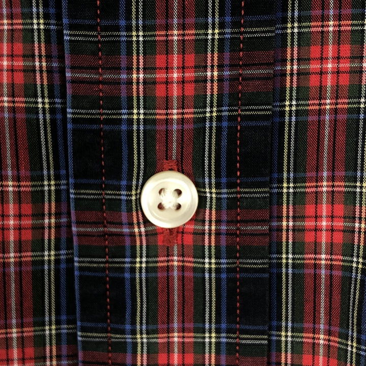 Ralph Lauren Classic Fit Long Sleeve Button Down Check Shirt, Men's Size L cotton red type Vintage Second Hand