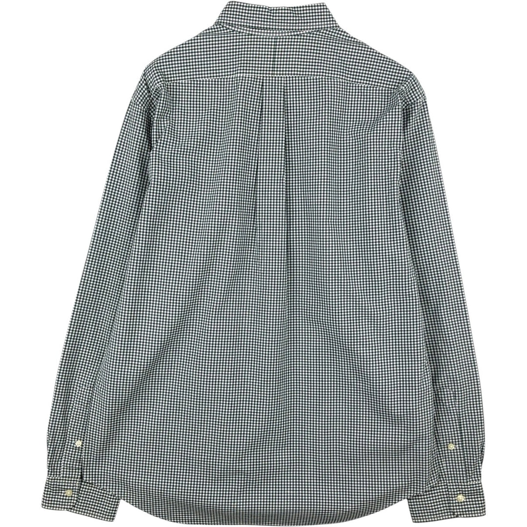 Ralph Lauren SLIM FIT gingham check long-sleeve button-down shirt, men's size XL (approx.) cotton green type Vintage Second Hand