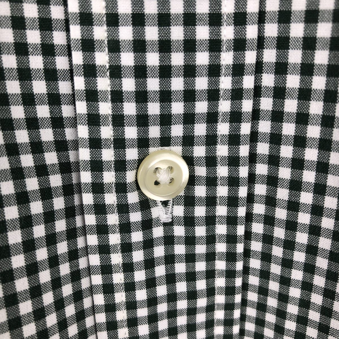 Ralph Lauren SLIM FIT gingham check long-sleeve button-down shirt, men's size XL (approx.) cotton green type Vintage Second Hand