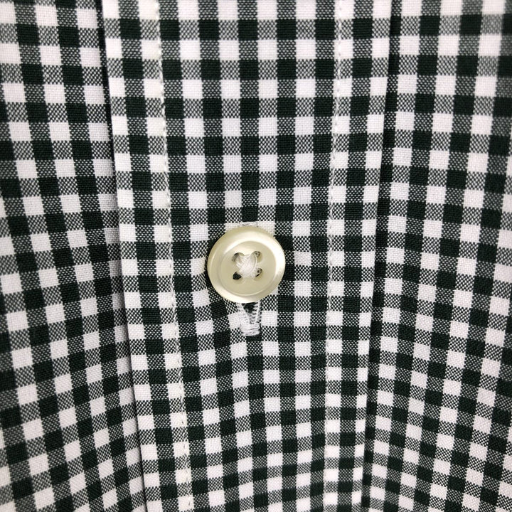 Ralph Lauren SLIM FIT gingham check long-sleeve button-down shirt, men's size XL (approx.) cotton green type Vintage Second Hand