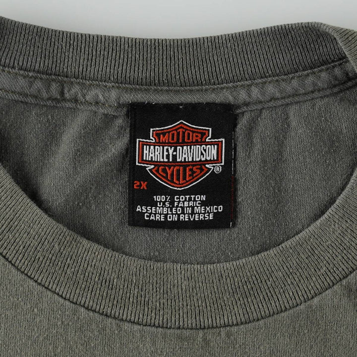 Harley-Davidson Eagle Pattern Motorcycle Bike T-shirt Men's XXL cotton Khaki type Vintage Second Hand