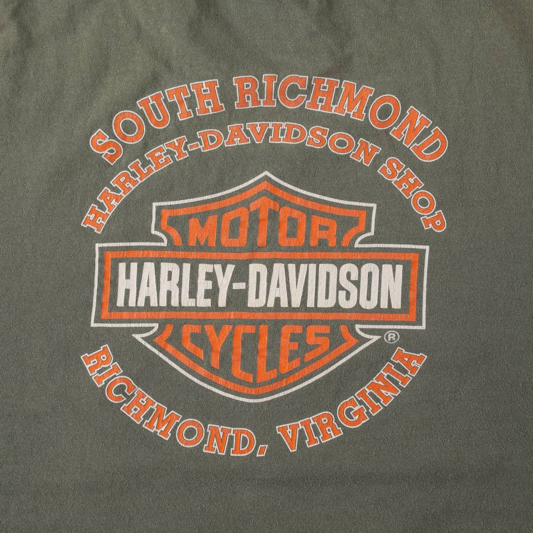 Harley-Davidson Eagle Pattern Motorcycle Bike T-shirt Men's XXL cotton Khaki type Vintage Second Hand