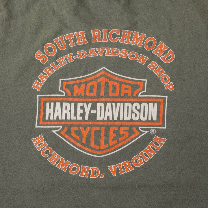 Harley-Davidson Eagle Pattern Motorcycle Bike T-shirt Men's XXL cotton Khaki type Vintage Second Hand
