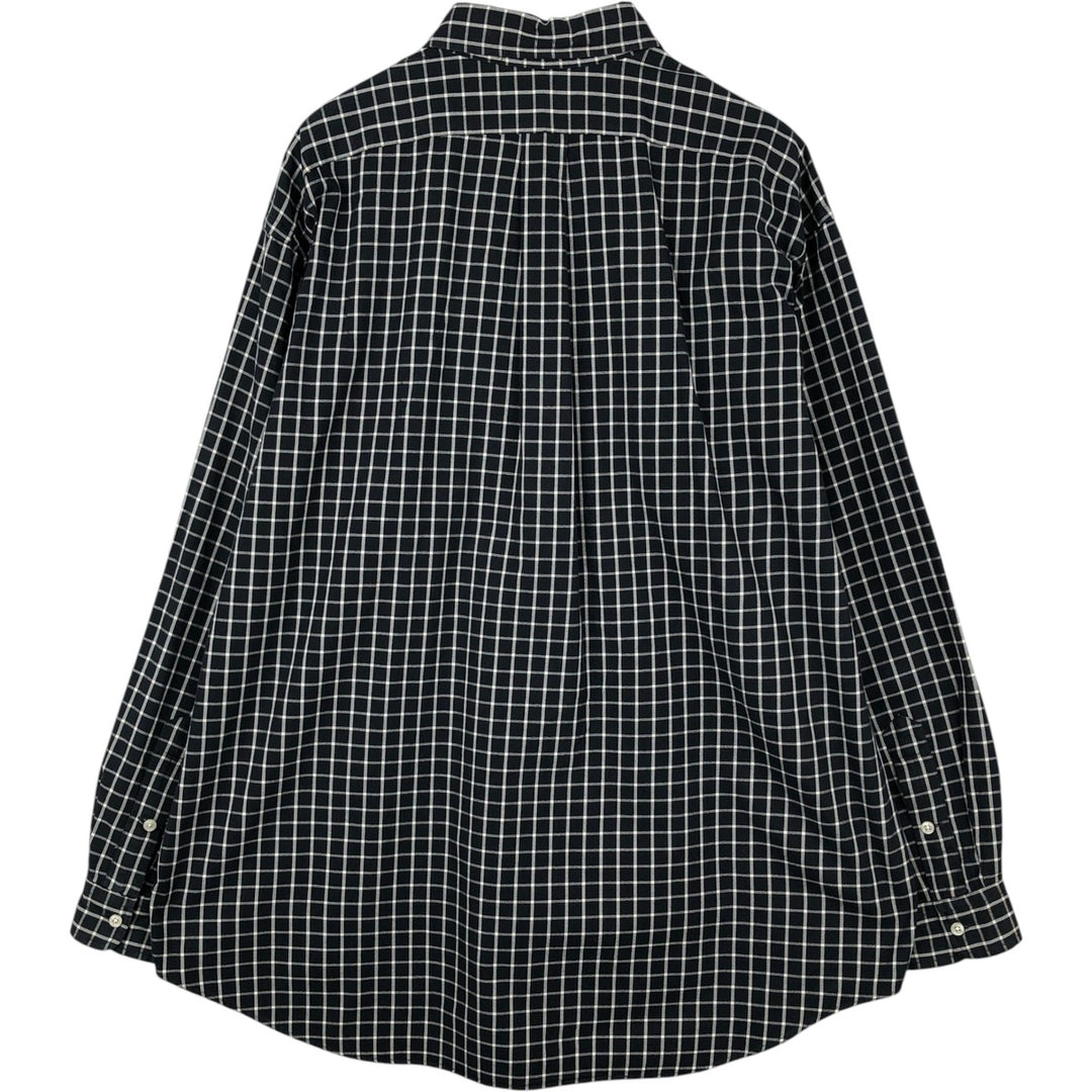 Ralph Lauren BLAKE long sleeve button down check shirt, men's XL size cotton black type Vintage Second Hand