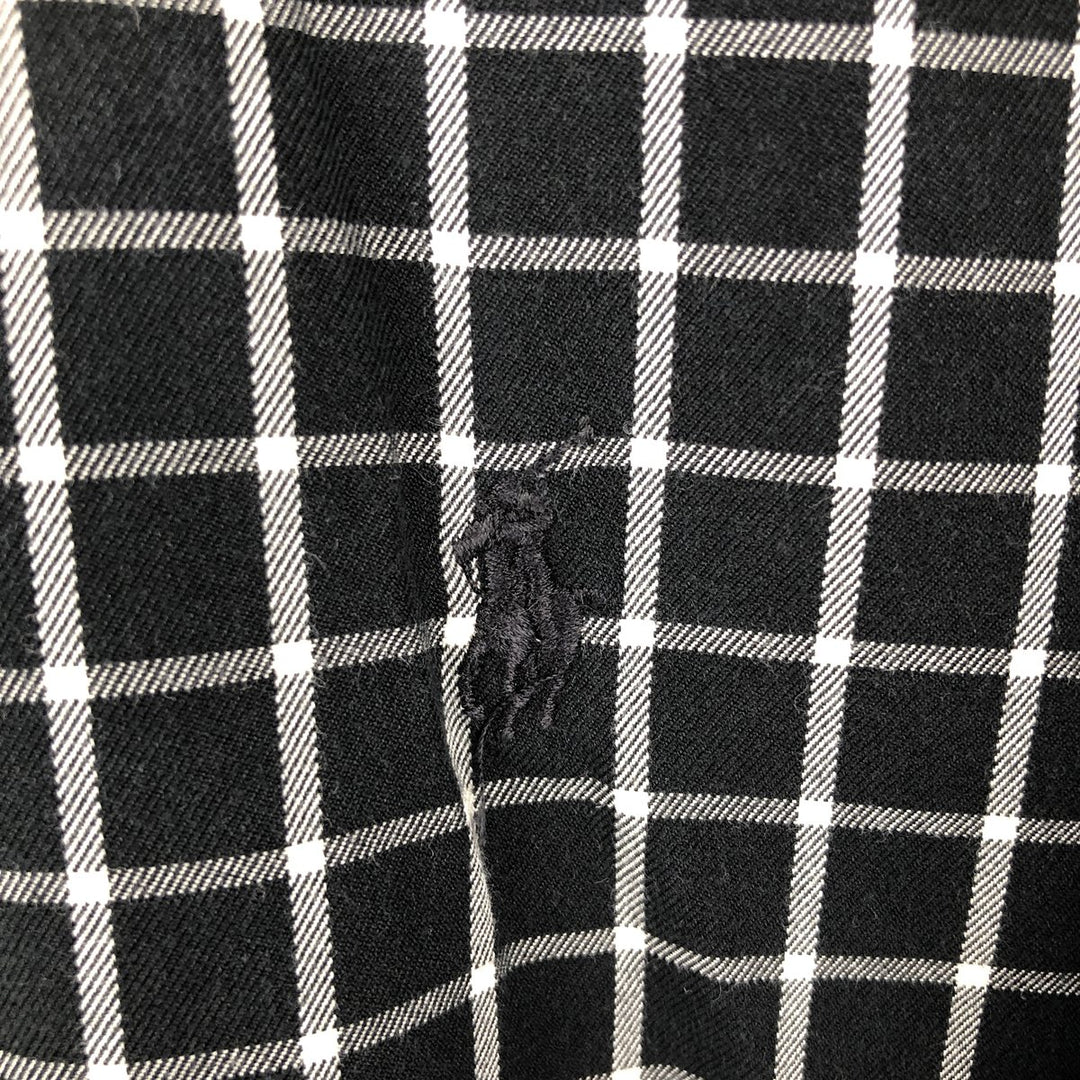 Ralph Lauren BLAKE long sleeve button down check shirt, men's XL size cotton black type Vintage Second Hand