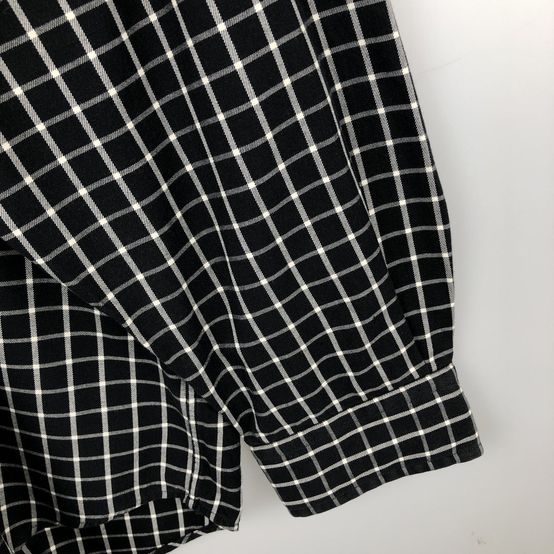 Ralph Lauren BLAKE long sleeve button down check shirt, men's XL size cotton black type Vintage Second Hand