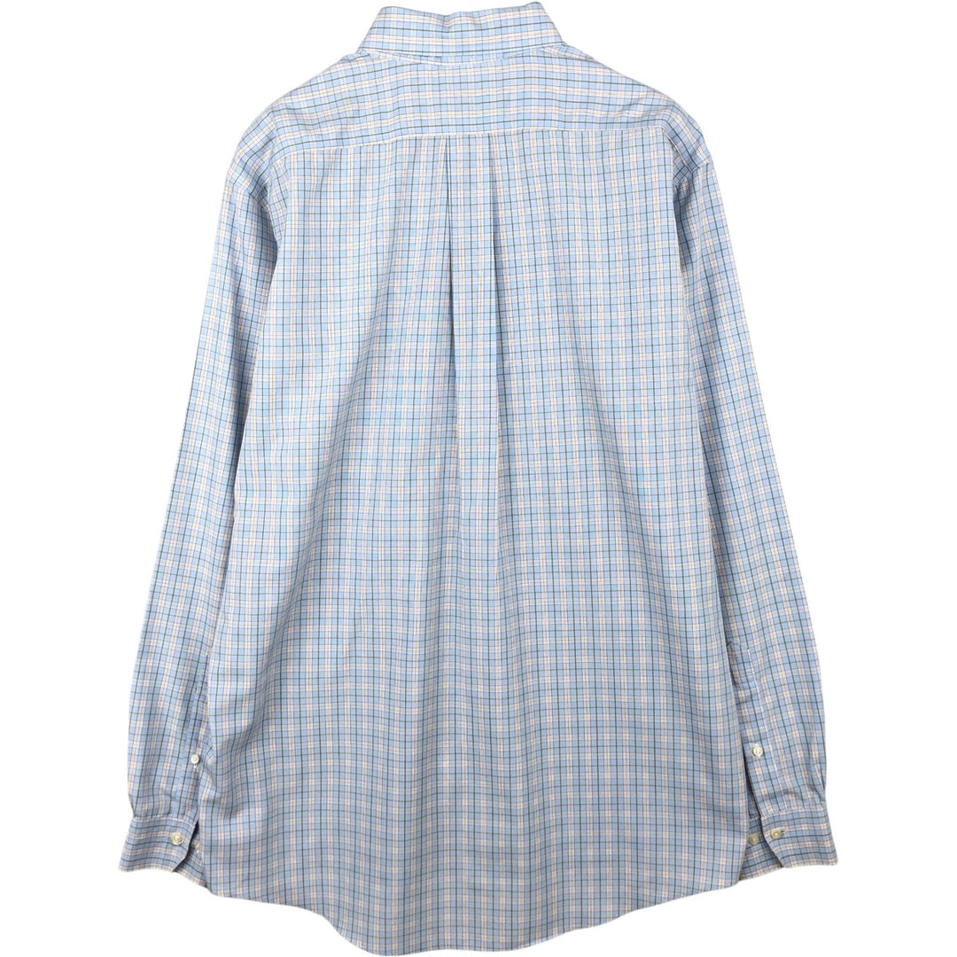 Brooks Brothers 346 Long Sleeve Button-Down Check Shirt, Men's Size L cotton Blue type light blue Vintage Second Hand