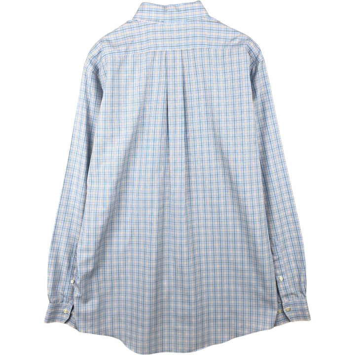 Brooks Brothers 346 Long Sleeve Button-Down Check Shirt, Men's Size L cotton Blue type light blue Vintage Second Hand