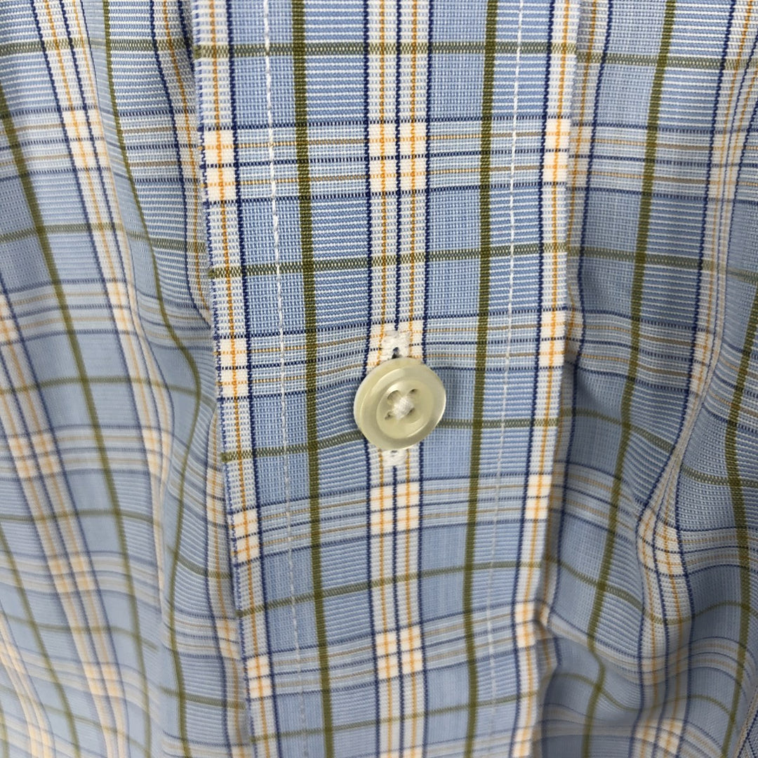 Brooks Brothers 346 Long Sleeve Button-Down Check Shirt, Men's Size L cotton Blue type light blue Vintage Second Hand