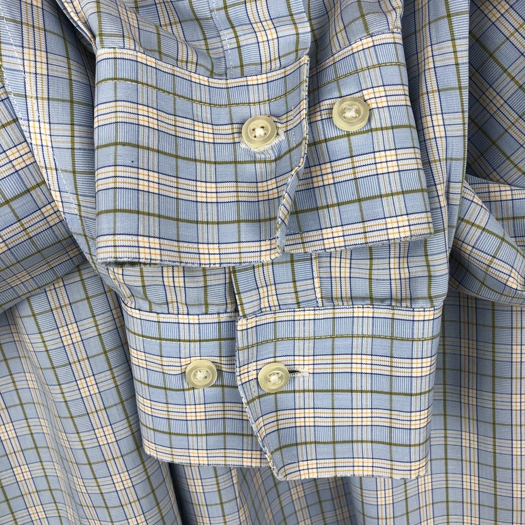 Brooks Brothers 346 Long Sleeve Button-Down Check Shirt, Men's Size L cotton Blue type light blue Vintage Second Hand