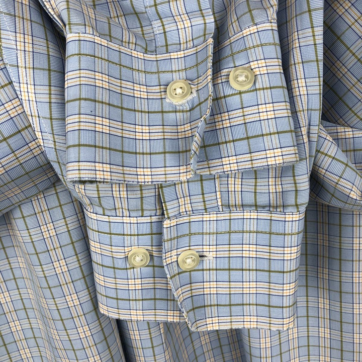 Brooks Brothers 346 Long Sleeve Button-Down Check Shirt, Men's Size L cotton Blue type light blue Vintage Second Hand
