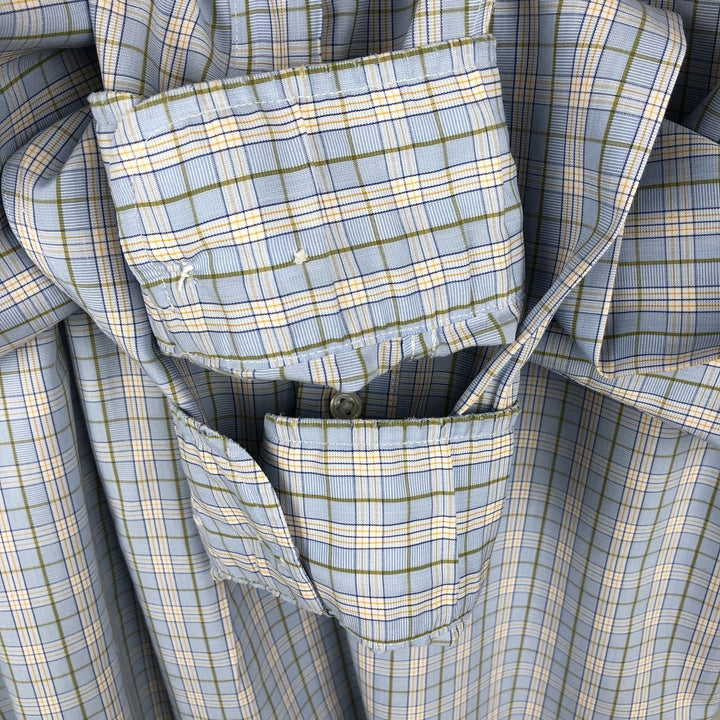 Brooks Brothers 346 Long Sleeve Button-Down Check Shirt, Men's Size L cotton Blue type light blue Vintage Second Hand