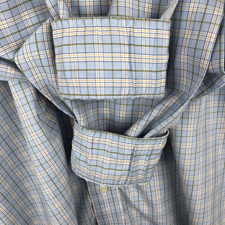 Brooks Brothers 346 Long Sleeve Button-Down Check Shirt, Men's Size L cotton Blue type light blue Vintage Second Hand
