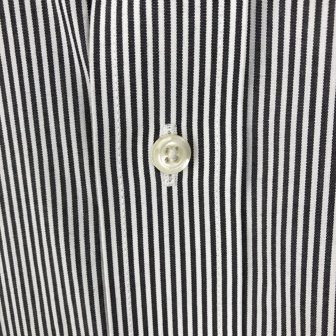 Brooks Brothers 346 Regular Fit Long-Sleeve Cotton Stripe Shirt (Men's Size L) cotton black type Vintage Second Hand