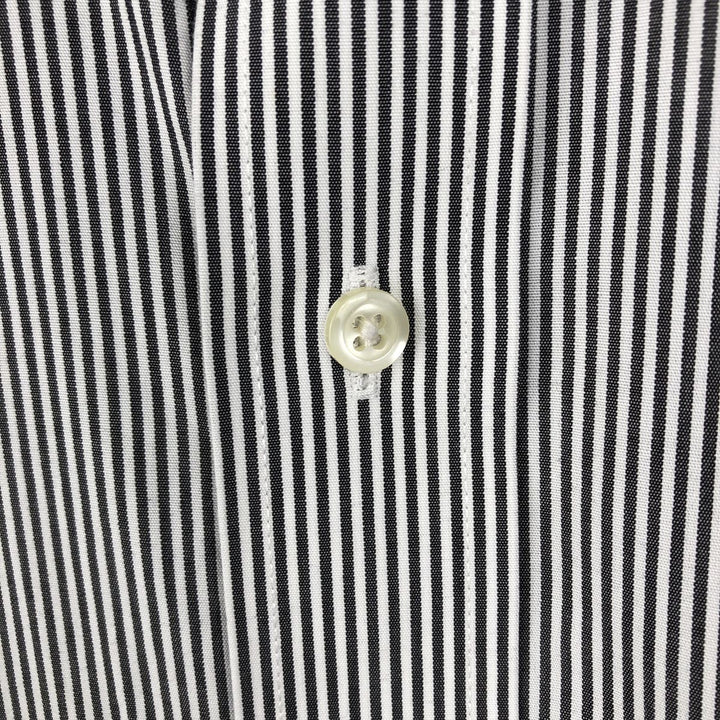 Brooks Brothers 346 Regular Fit Long-Sleeve Cotton Stripe Shirt (Men's Size L) cotton black type Vintage Second Hand