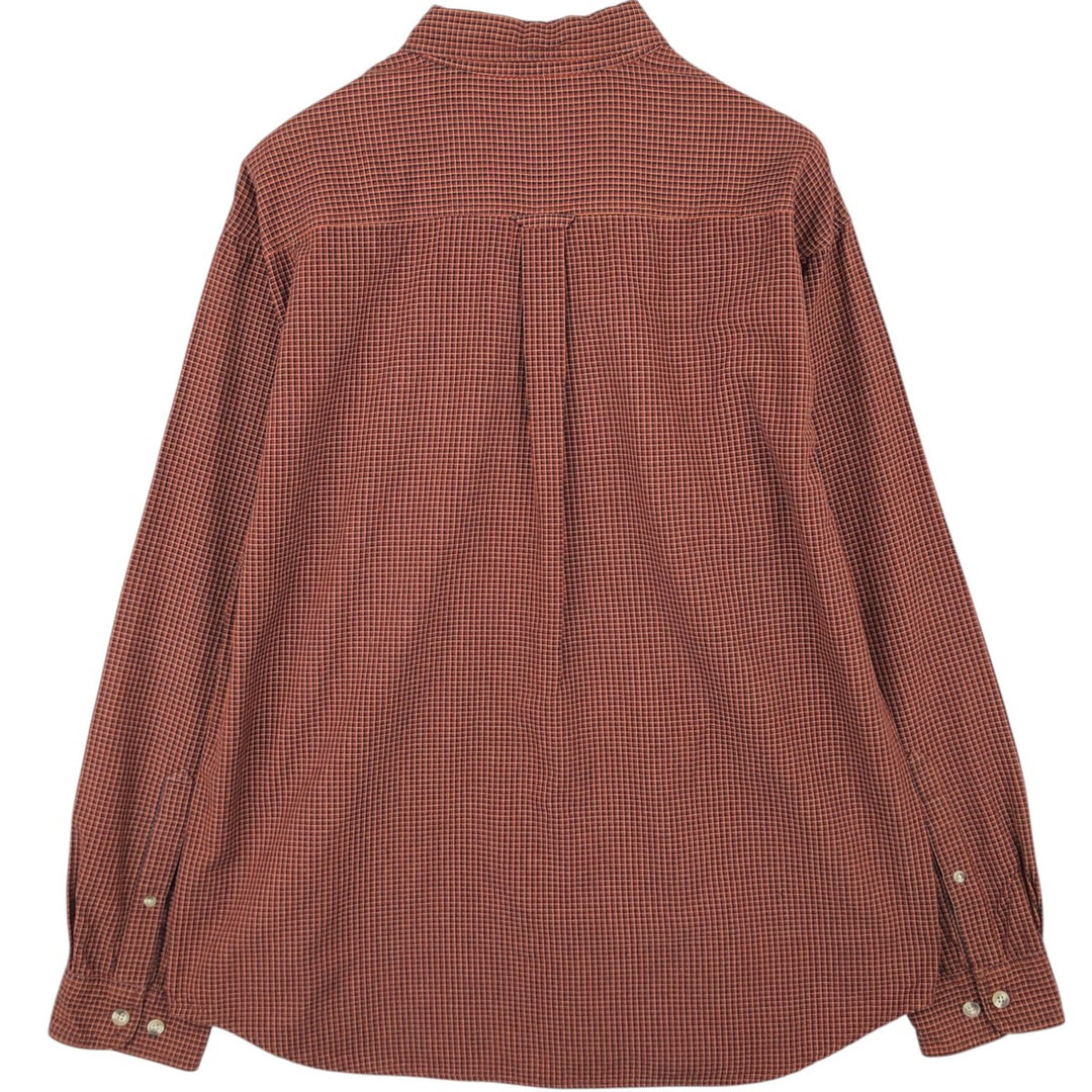 2000'S Columbia long-sleeved button-down check shirt, men's size L cotton red type reddish brown Vintage Second Hand