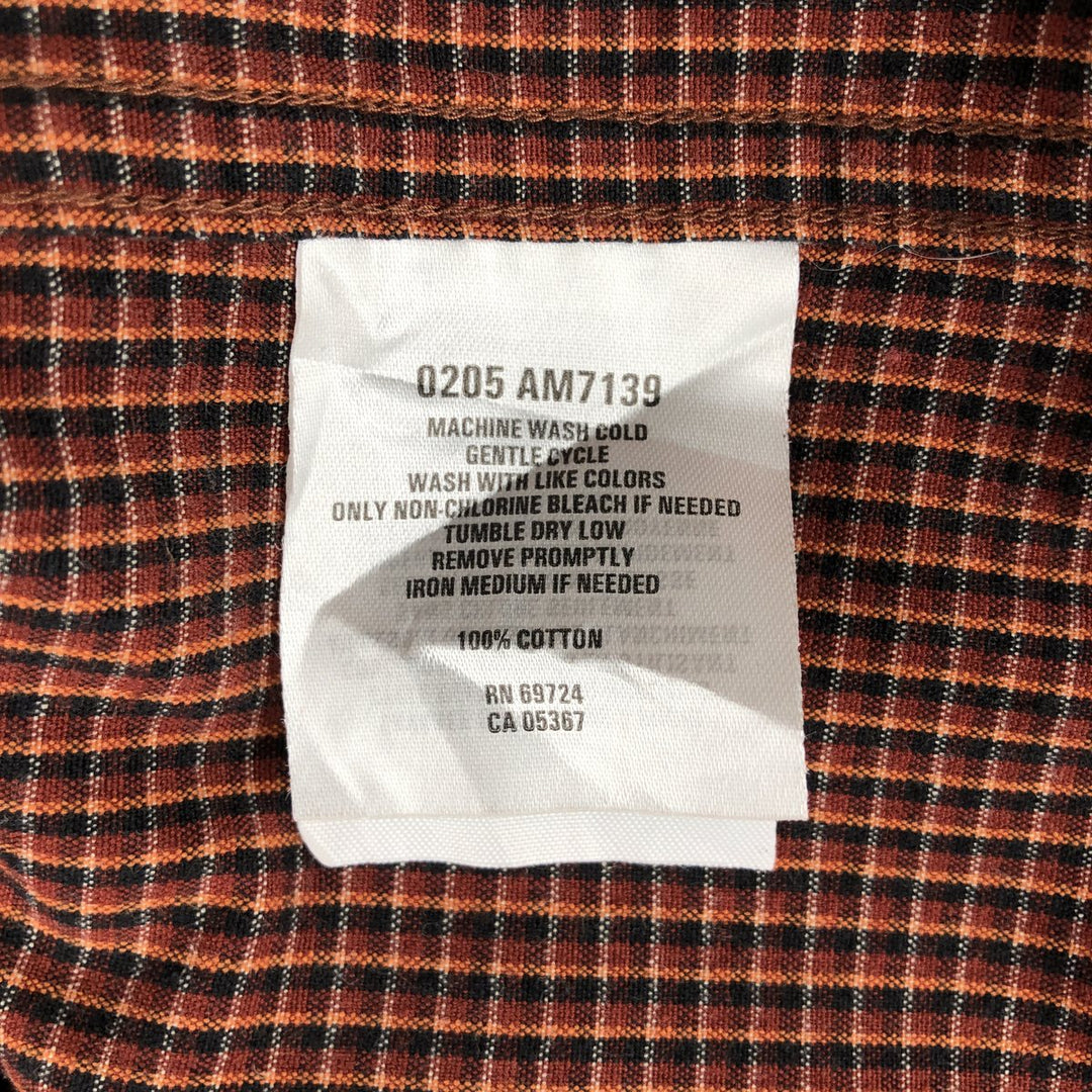 2000'S Columbia long-sleeved button-down check shirt, men's size L cotton red type reddish brown Vintage Second Hand