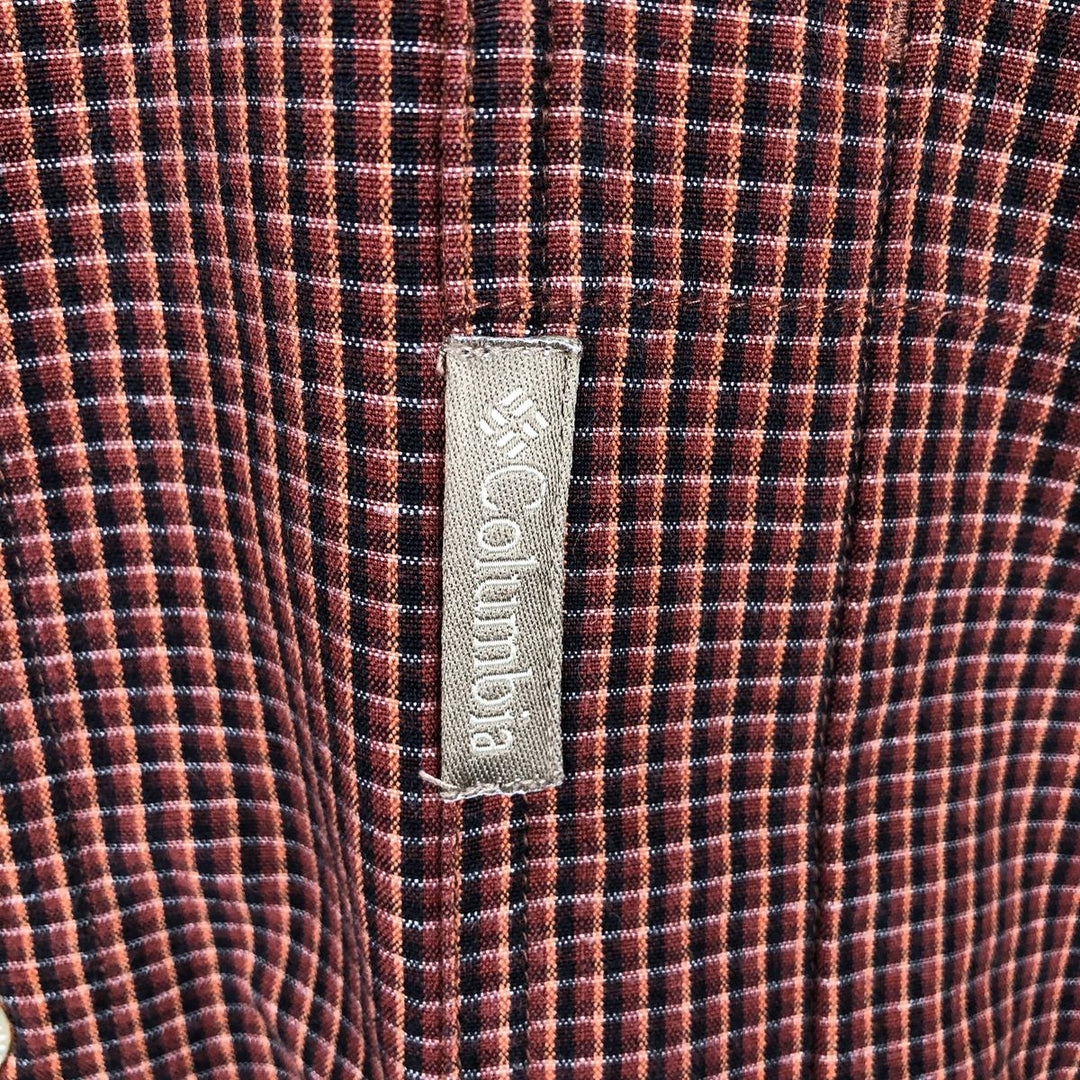 2000'S Columbia long-sleeved button-down check shirt, men's size L cotton red type reddish brown Vintage Second Hand