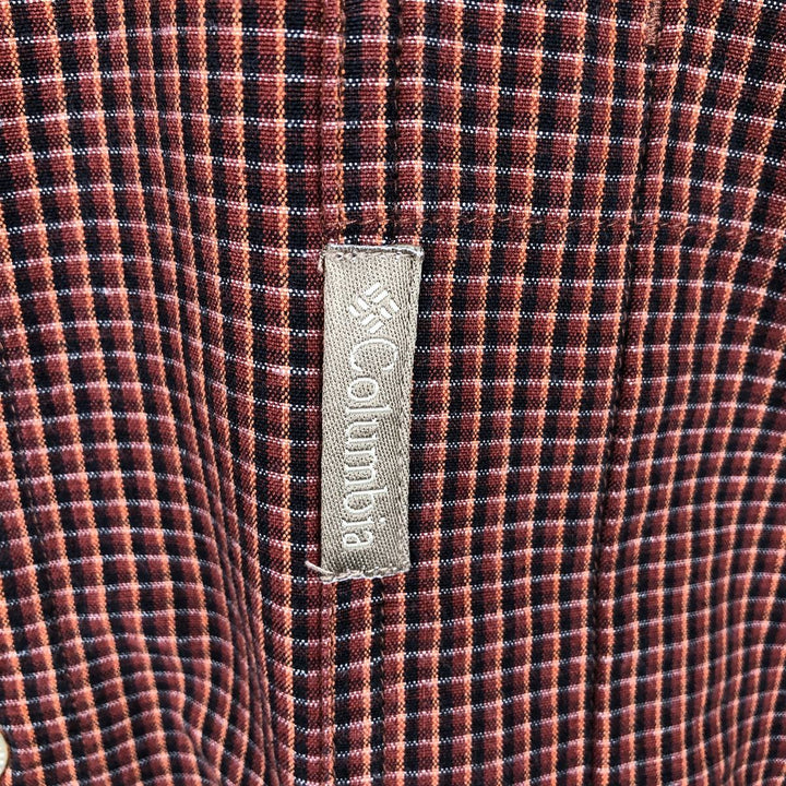2000'S Columbia long-sleeved button-down check shirt, men's size L cotton red type reddish brown Vintage Second Hand