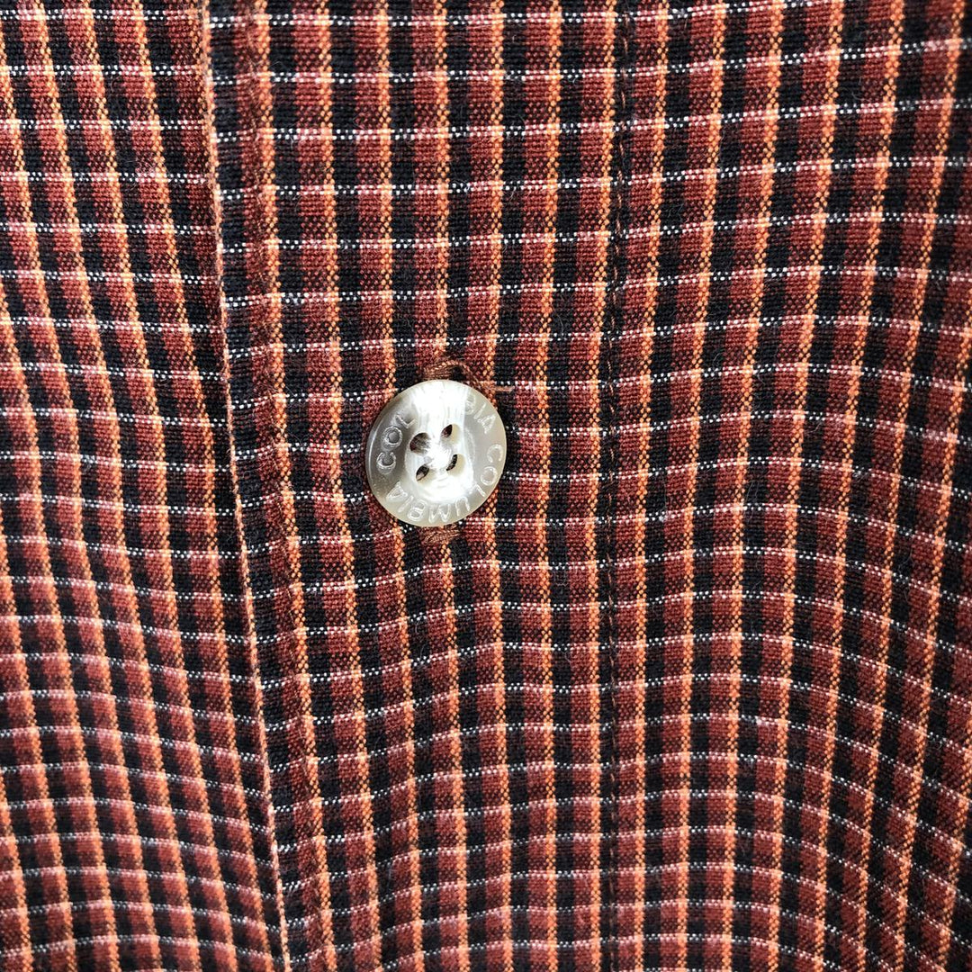 2000'S Columbia long-sleeved button-down check shirt, men's size L cotton red type reddish brown Vintage Second Hand