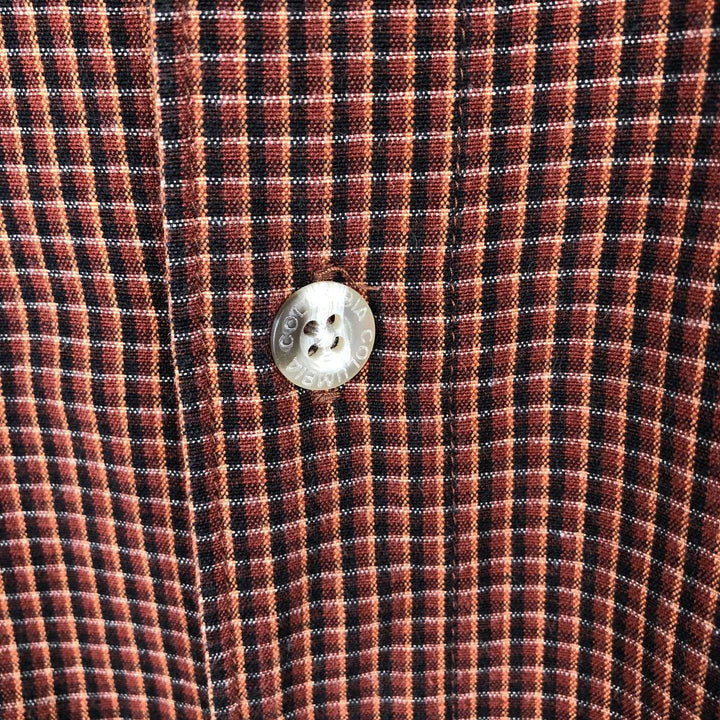 2000'S Columbia long-sleeved button-down check shirt, men's size L cotton red type reddish brown Vintage Second Hand