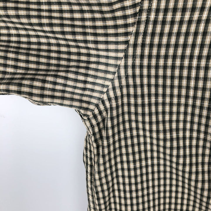 2000'S Columbia long-sleeved button-down check shirt, men's size M cotton dark green Vintage Second Hand
