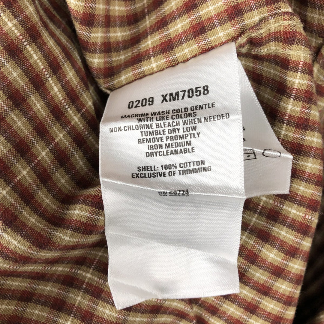 2000'S Columbia long-sleeved button-down check shirt, men's size L cotton burgundy type Vintage Second Hand
