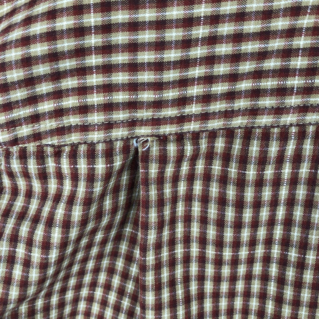 2000'S Columbia long-sleeved button-down check shirt, men's size L cotton burgundy type Vintage Second Hand