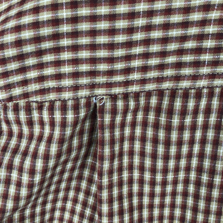 2000'S Columbia long-sleeved button-down check shirt, men's size L cotton burgundy type Vintage Second Hand