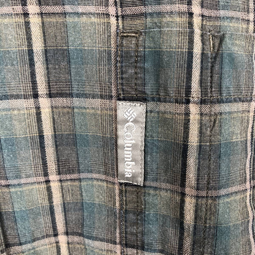 2000'S Columbia long-sleeved button-down check shirt, men's size XL cotton Khaki type Vintage Second Hand
