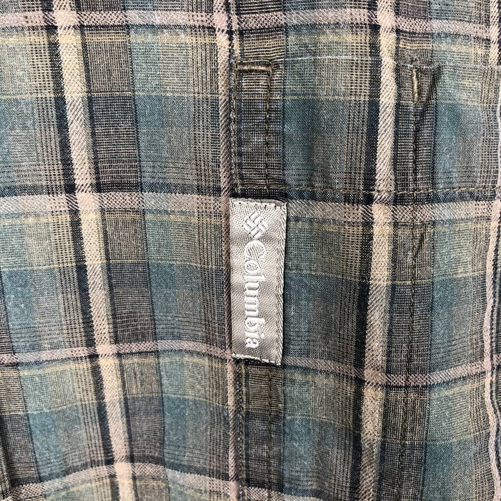 2000'S Columbia long-sleeved button-down check shirt, men's size XL cotton Khaki type Vintage Second Hand