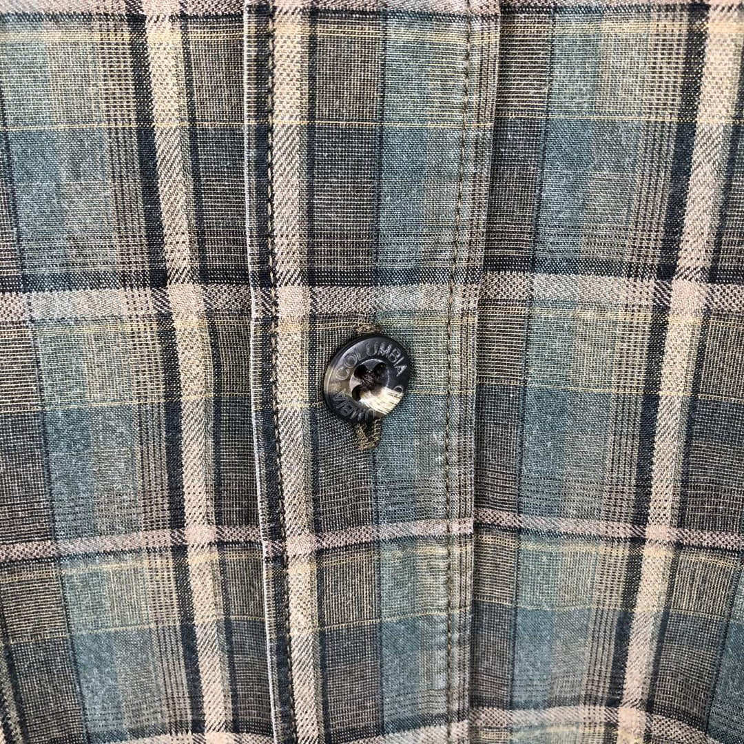 2000'S Columbia long-sleeved button-down check shirt, men's size XL cotton Khaki type Vintage Second Hand