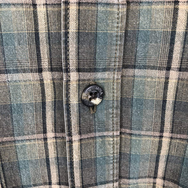 2000'S Columbia long-sleeved button-down check shirt, men's size XL cotton Khaki type Vintage Second Hand