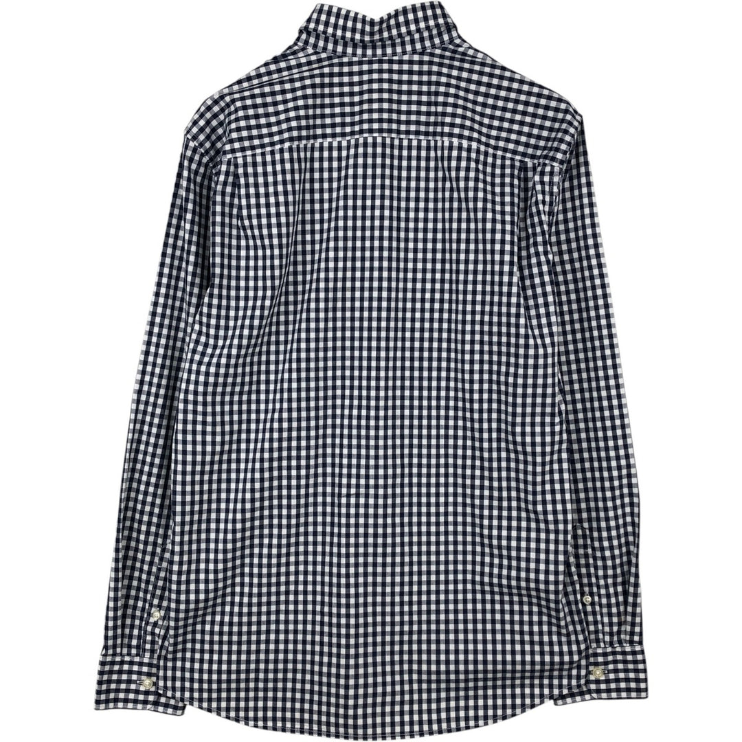 GAP Gingham Check Long-Sleeve Button-Down Check Shirt, Men's Size M (approx.) cotton navy blue type Vintage Second Hand