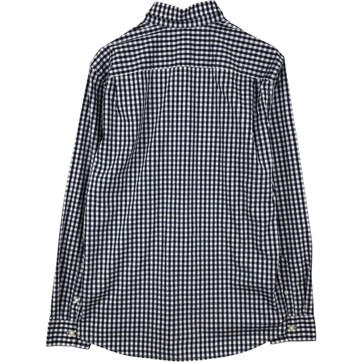 GAP Gingham Check Long-Sleeve Button-Down Check Shirt, Men's Size M (approx.) cotton navy blue type Vintage Second Hand