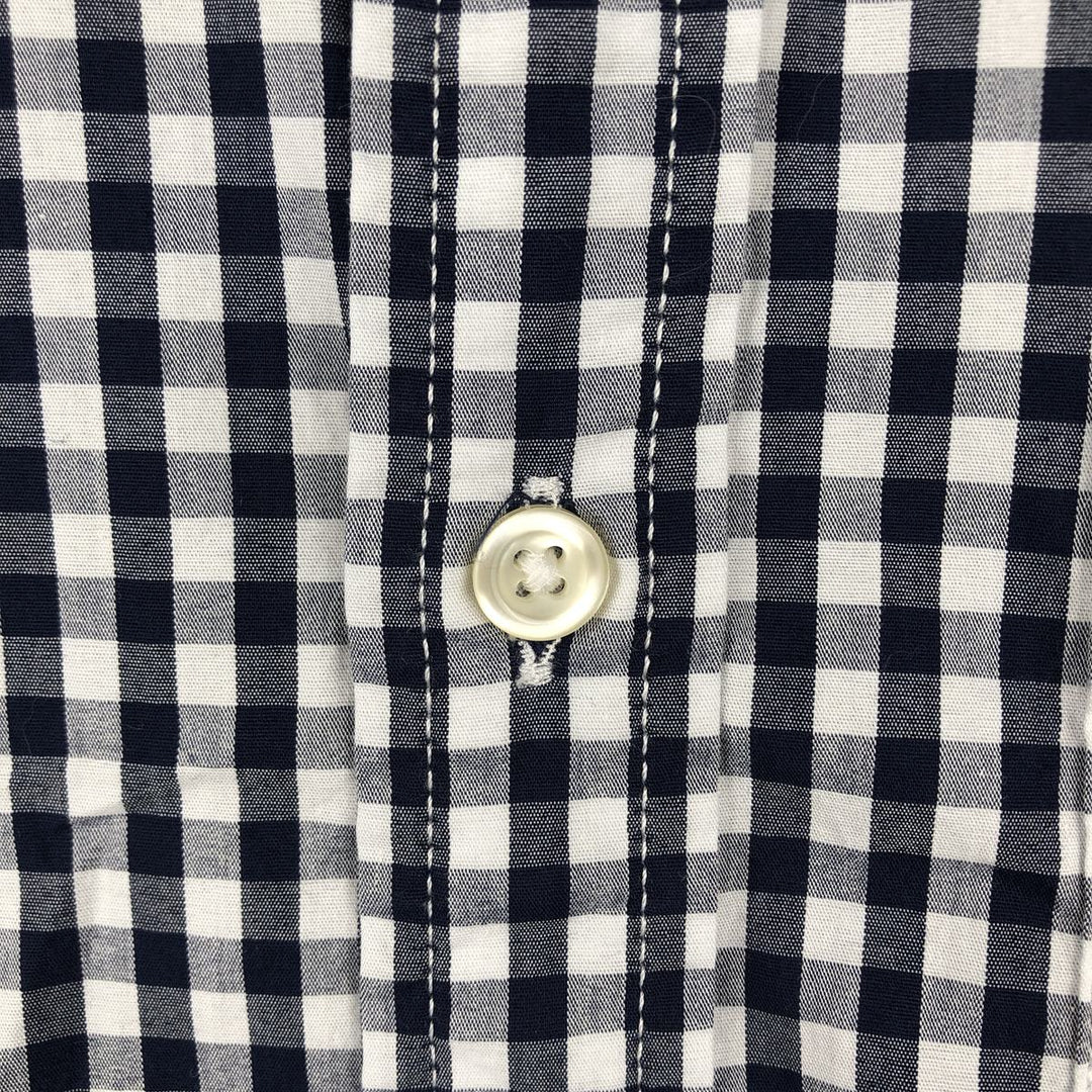 GAP Gingham Check Long-Sleeve Button-Down Check Shirt, Men's Size M (approx.) cotton navy blue type Vintage Second Hand