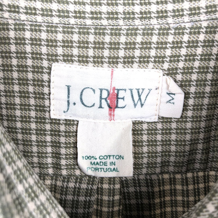 90'S J.Crew all-over print long-sleeved button-down shirt, men's size M equivalent, vintage. cotton Khaki type Vintage Second Hand