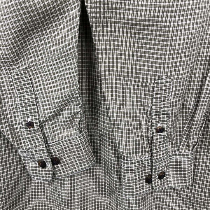 90'S J.Crew all-over print long-sleeved button-down shirt, men's size M equivalent, vintage. cotton Khaki type Vintage Second Hand