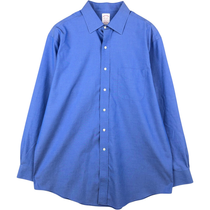 Brooks Brothers Est.1818 MADISON Long-Sleeve Cotton Shirt, Men's Size XL (approx.) Supima Cotton blue type Vintage Second Hand