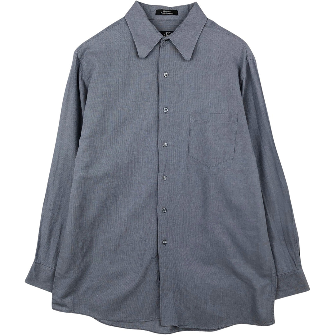 Calvin Klein long-sleeved cotton shirt, men's size L cotton gray type Vintage Second Hand