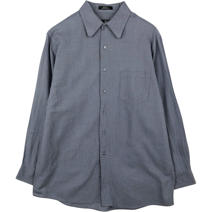 Calvin Klein long-sleeved cotton shirt, men's size L cotton gray type Vintage Second Hand