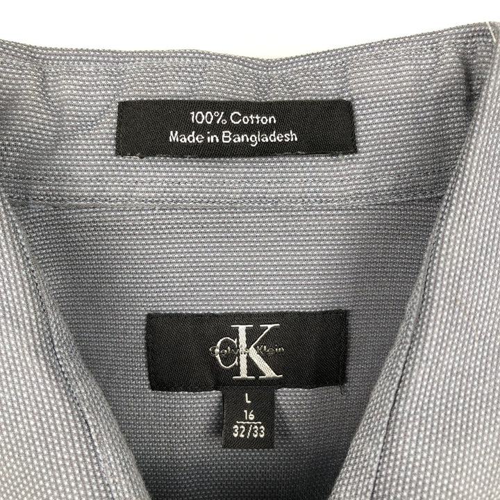 Calvin Klein long-sleeved cotton shirt, men's size L cotton gray type Vintage Second Hand