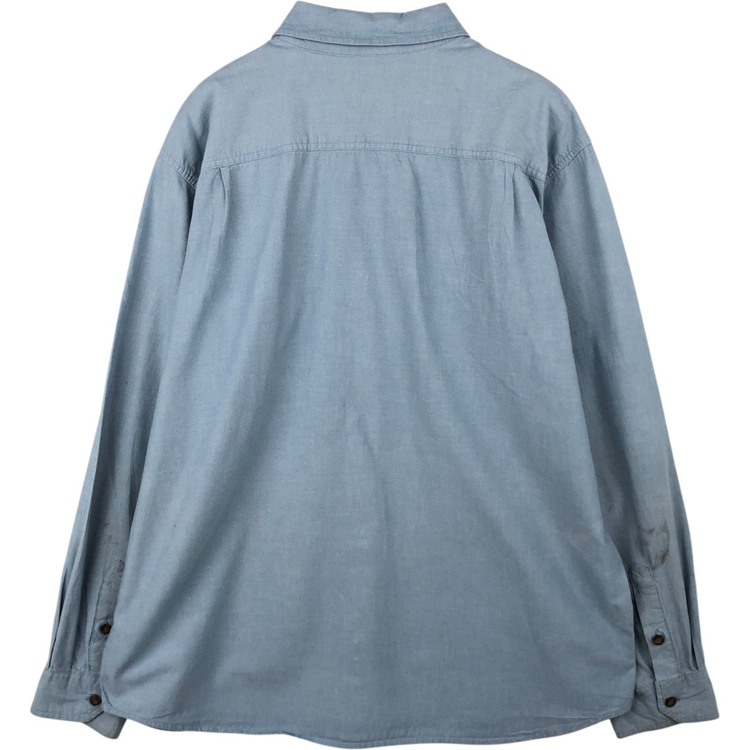 Carhartt Relaxed Fit Button-Down Long-Sleeve Chambray Shirt, Men's Size XL (approx.) cotton blue type Vintage Second Hand