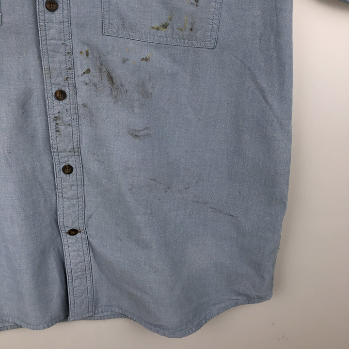 Carhartt Relaxed Fit Button-Down Long-Sleeve Chambray Shirt, Men's Size XL (approx.) cotton blue type Vintage Second Hand