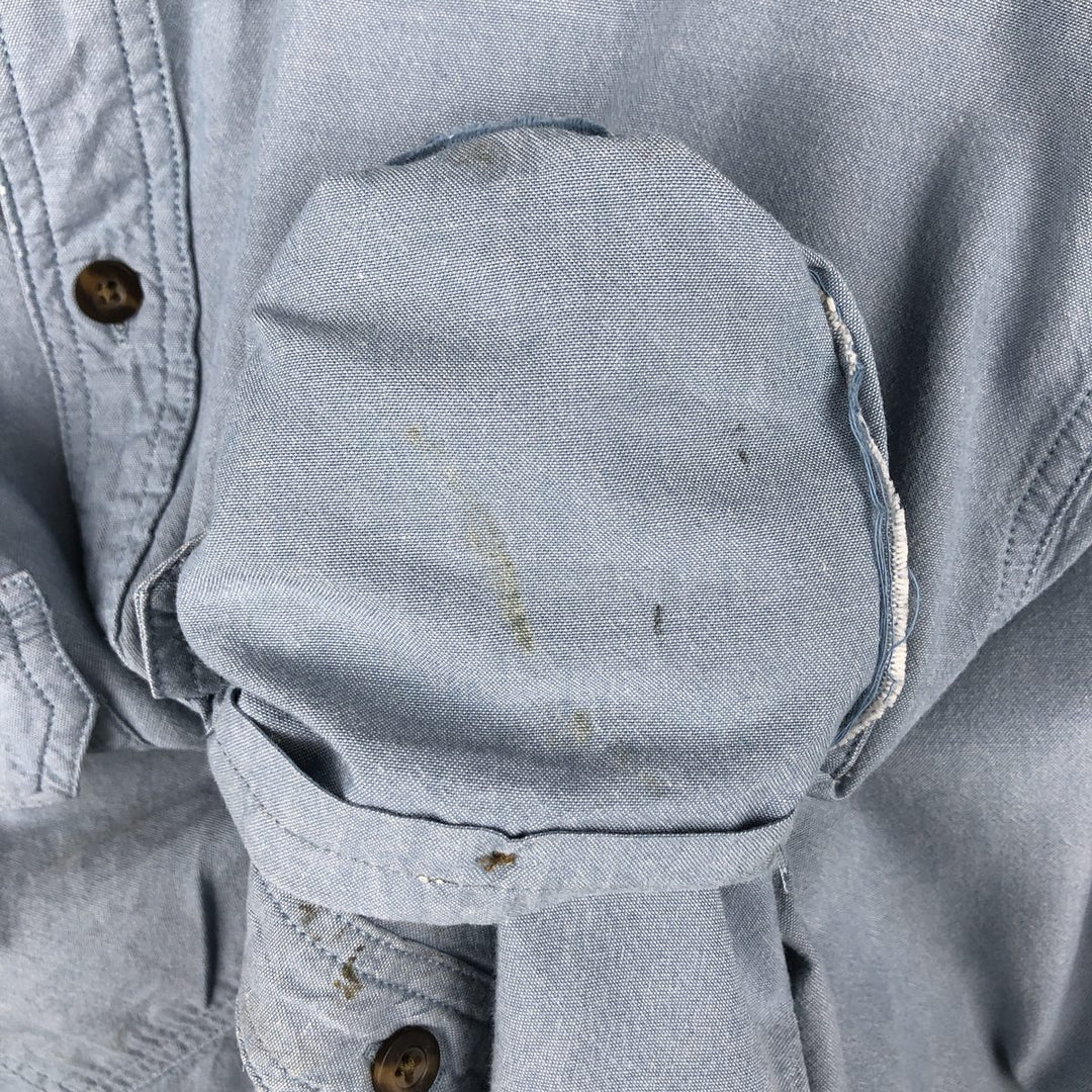 Carhartt Relaxed Fit Button-Down Long-Sleeve Chambray Shirt, Men's Size XL (approx.) cotton blue type Vintage Second Hand