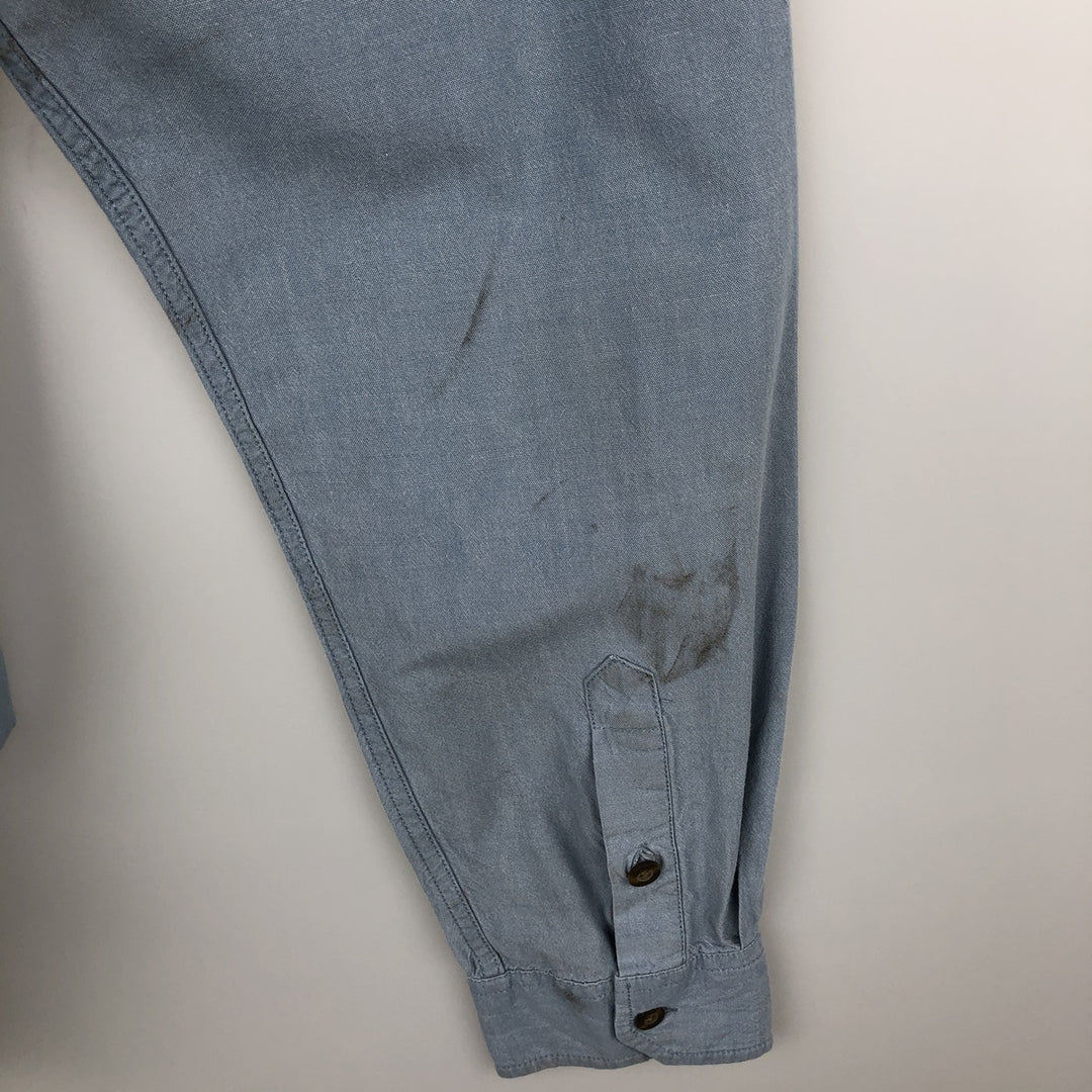 Carhartt Relaxed Fit Button-Down Long-Sleeve Chambray Shirt, Men's Size XL (approx.) cotton blue type Vintage Second Hand