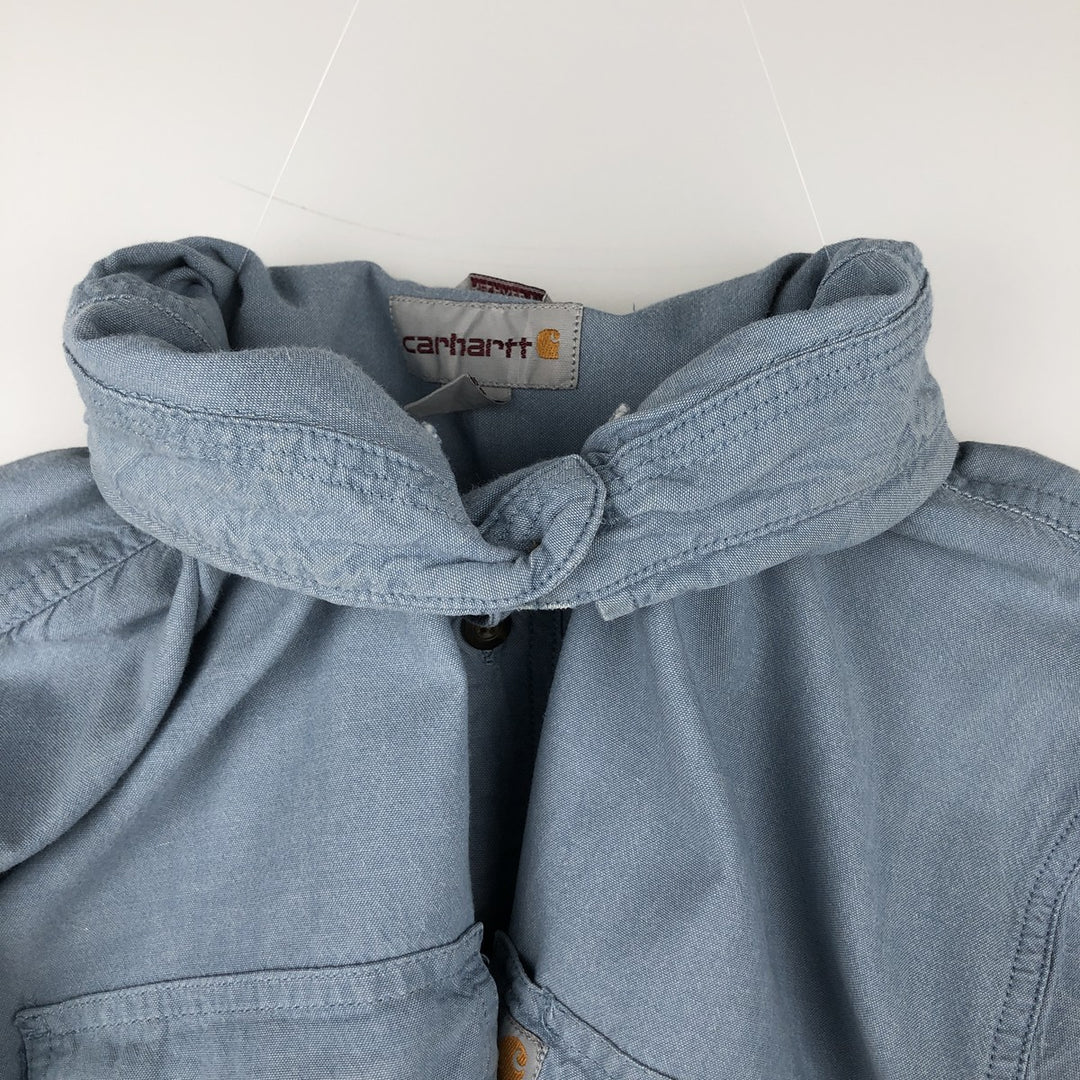 Carhartt Relaxed Fit Button-Down Long-Sleeve Chambray Shirt, Men's Size XL (approx.) cotton blue type Vintage Second Hand