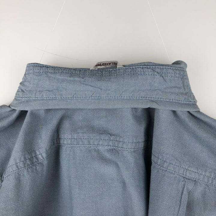 Carhartt Relaxed Fit Button-Down Long-Sleeve Chambray Shirt, Men's Size XL (approx.) cotton blue type Vintage Second Hand