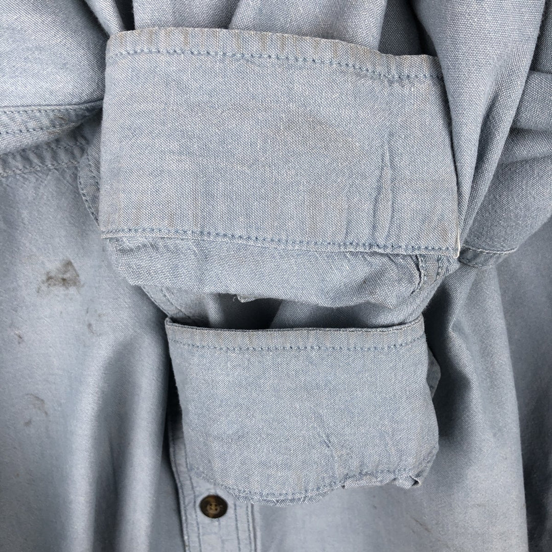 Carhartt Relaxed Fit Button-Down Long-Sleeve Chambray Shirt, Men's Size XL (approx.) cotton blue type Vintage Second Hand