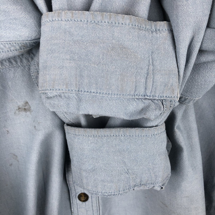 Carhartt Relaxed Fit Button-Down Long-Sleeve Chambray Shirt, Men's Size XL (approx.) cotton blue type Vintage Second Hand